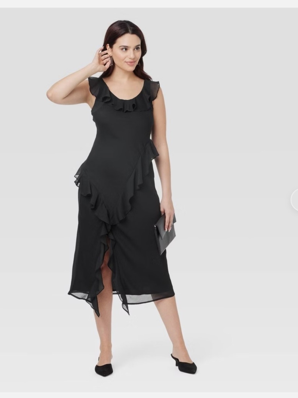 Ruffle Slip Dress - A New Day Black 3X